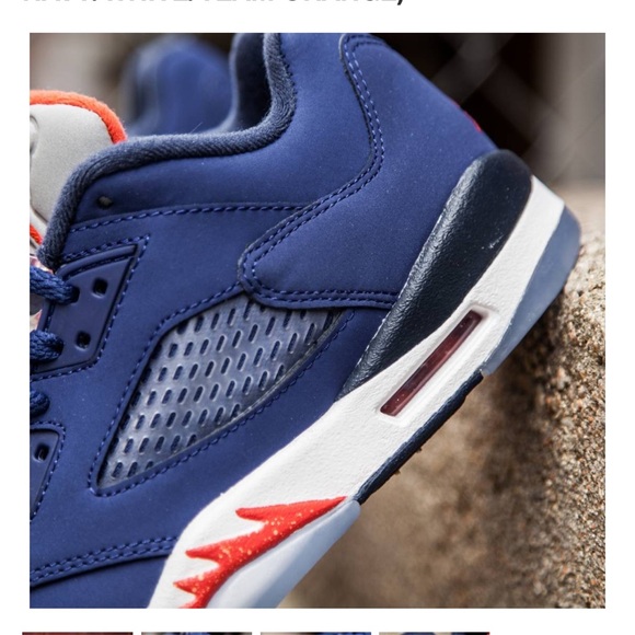 AIR JORDAN 5 RETRO LOW KNICKS (GS) BIG KIDS (DEEP ROYAL BLUE/WHITE/TEAM ORANGE) - Picture 4 of 13